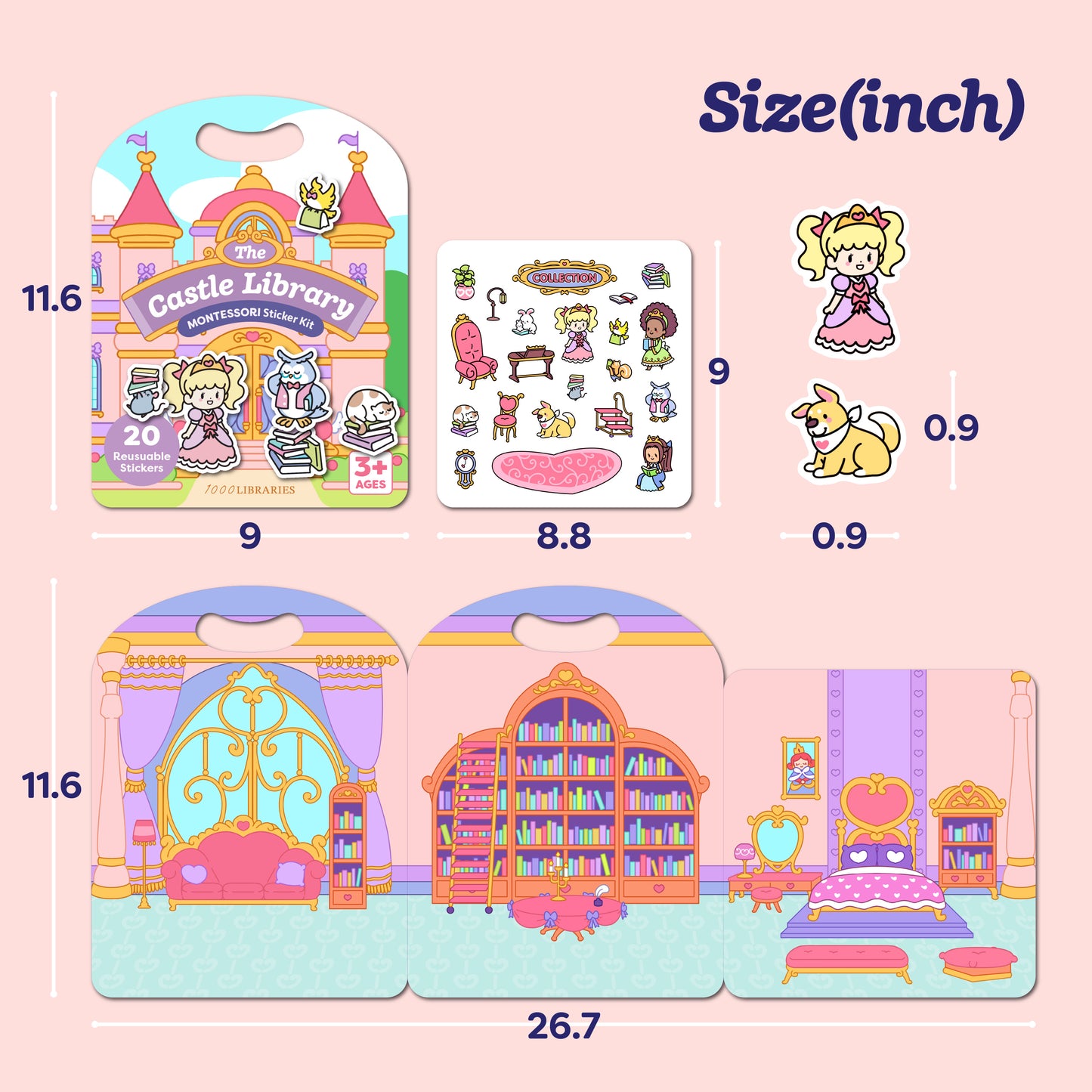 Montessori Sticker Kit: Princess Library