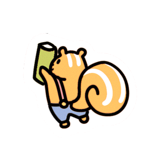 Squirrel reading a book sticker