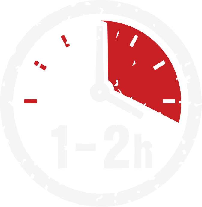 Stopwatch icon indicating playtime of 1 to 2 hours