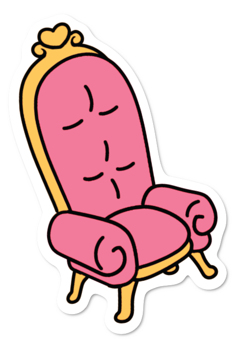 Pink royal armchair sticker