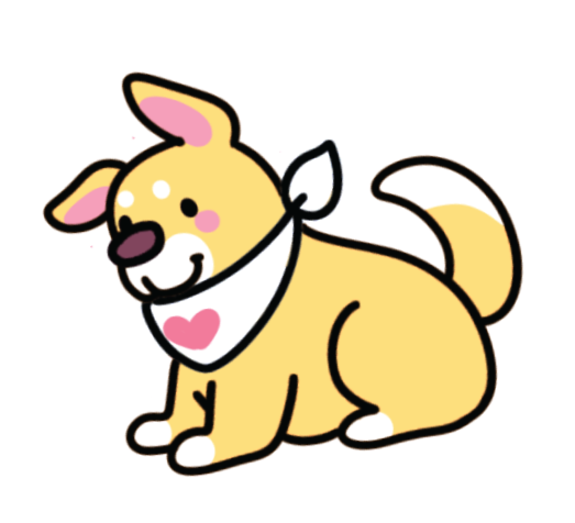 Dog wearing a bandana sticker