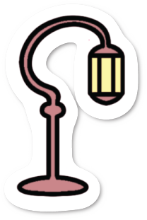 Lantern floor lamp sticker