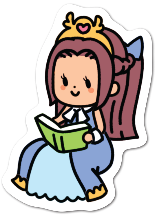 Princess reading a book sticker